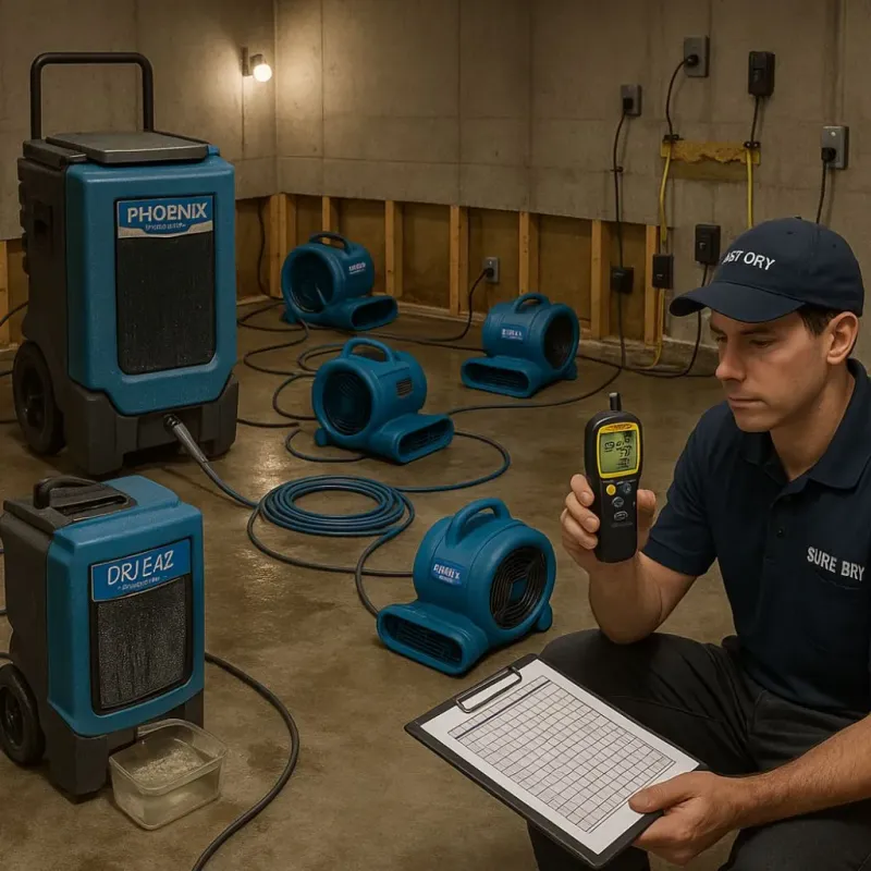 Structural Drying and Dehumidification process in Celina, TX